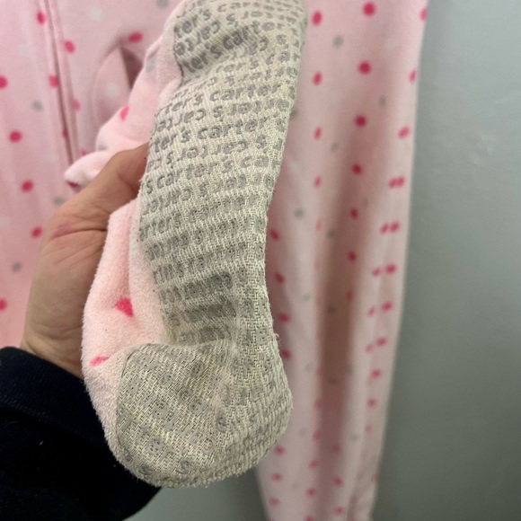 Big Girls Size 10 Pink Full-Zip Carter's footsie pajamas - Picture 9 of 11